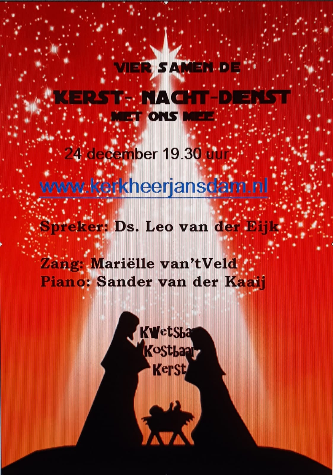 Kerstnachtdienst uitgezonden vanuit de Dorpskerk in Heerjansdam Kerk